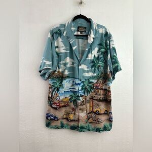 Hawaiian Reserve Collection Men's Short Sleeve Surfer All Over Print size XL